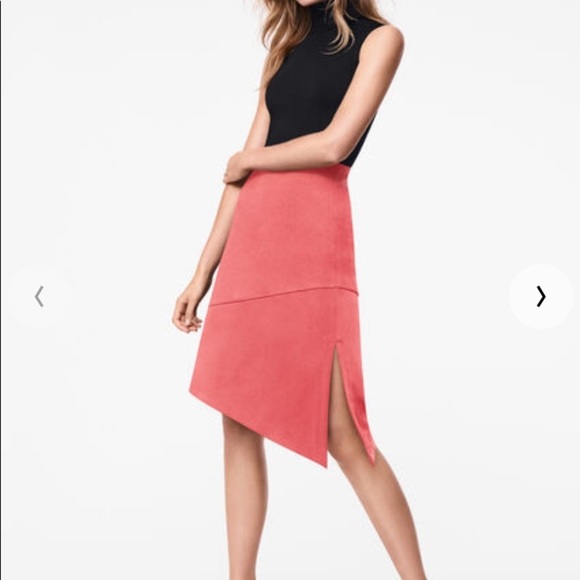 LAST CALL Wolford Asymmetric stretch skirt in mid coral - Picture 1 of 10